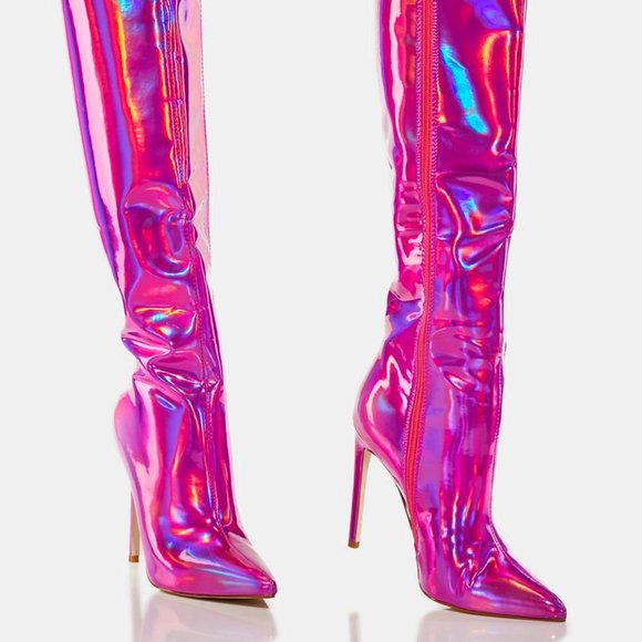 AZALEA WANG " NOT YOUR AVERAGE PINK " Stiletto Boots ( BRAND NEW!! ) - Picture 4 of 6